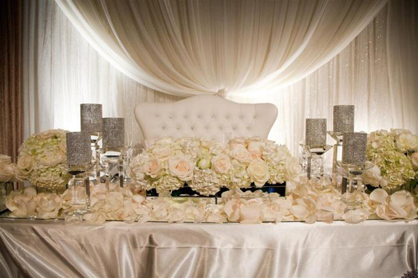 Wedding head table decorations pictures