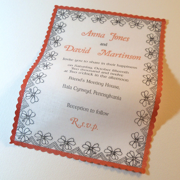 Unique non paper wedding invitations