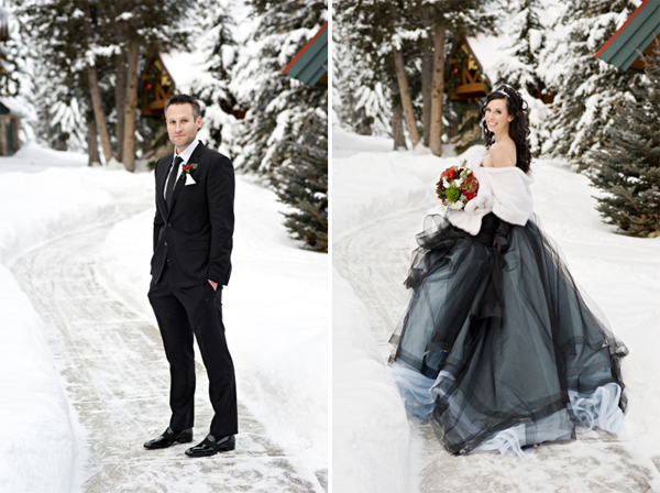 Black winter wedding dresses