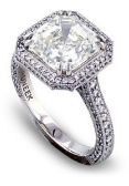Ascher-cut diamond engagement ring