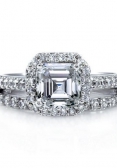 Asscher-cut diamond engagement ring