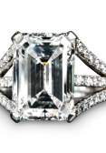 Emerald-cut engagement ring