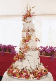 Fresh-flower wedding cake