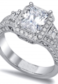 Radiant-cut diamond engagement ring