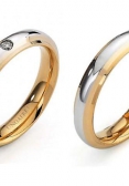 Yellow and white gold wedding rings