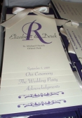 White and purple wedding invitation
