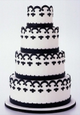Black-and-white Petal Wedding Cake