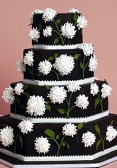 Black-and-white Petal Wedding Cake
