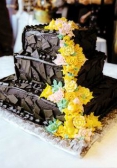 Square Black Wedding Cake