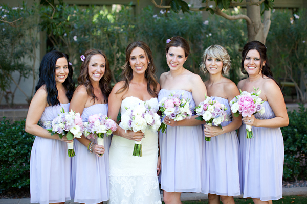 Bridesmaids in Pastel Dresses