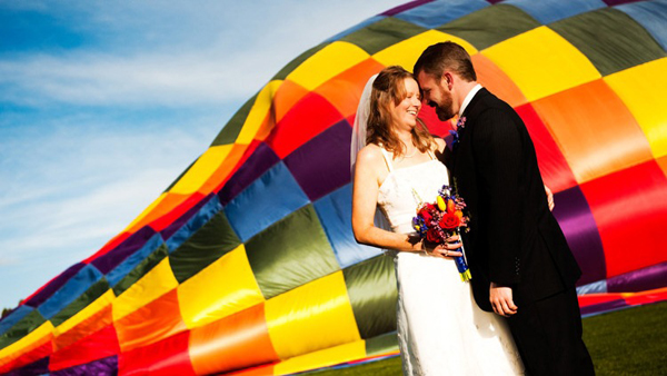 Hot Air Balloon as Wedding Vehicle