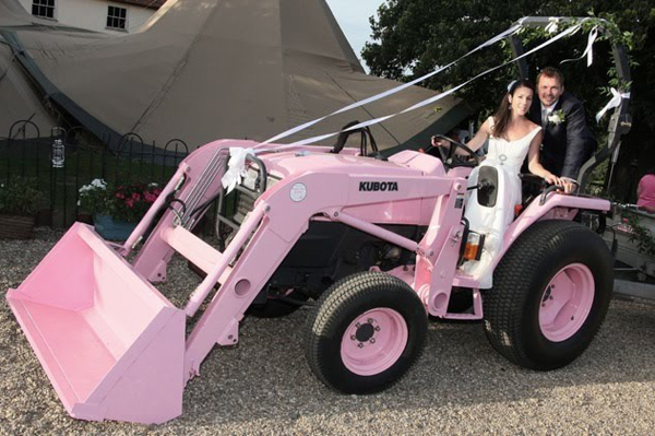 Tractor as Wedding Vehicle