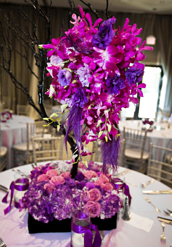 Cascade Flower Wedding Centerpiece