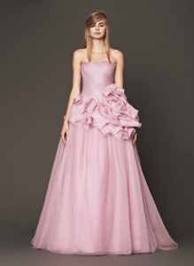 Vera Wang pink strapless gown