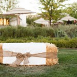Wedding ceremony hay bench