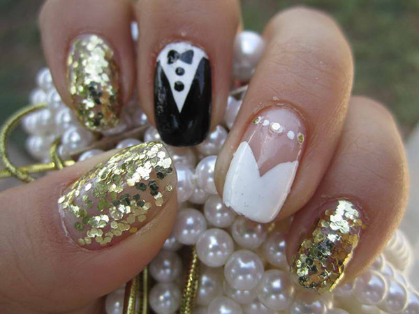 Creative way to style your nails if you are a bride