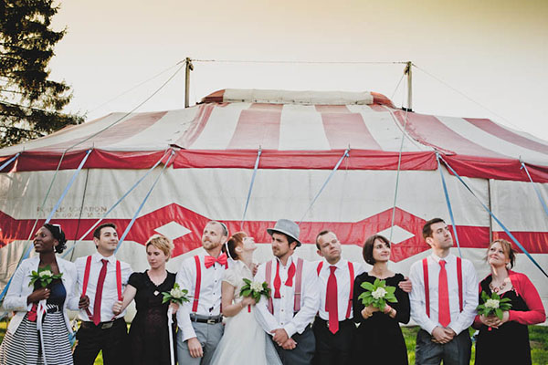 Wedding reception inspired by circus