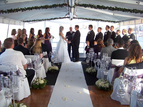 Yacht wedding reception
