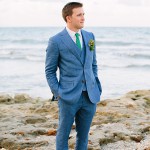 Sky blue suit for a groom