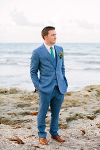 Sky blue suit for a groom