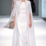 Cape gown in ivory
