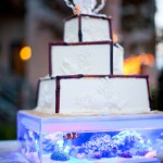 Aquarium wedding cake stand