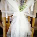 Tulle wrapped chairs