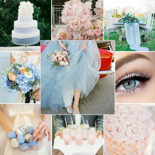 Blue pink wedding