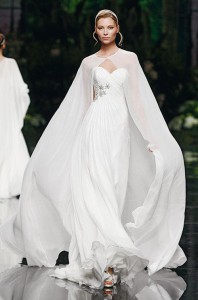 Caped wedding dress