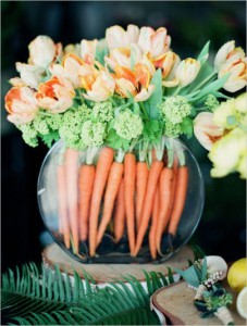 Carrots in a vase