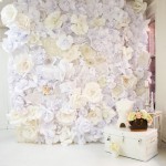 Paper flower photo wall