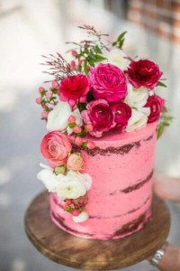 Cake topped with flowers