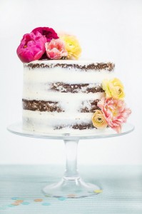 Decorated naked cake