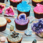 Mineral-decorated cupcakes