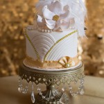 vintage-wedding-cake topped with flower