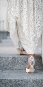 Embroidered wedding shoes