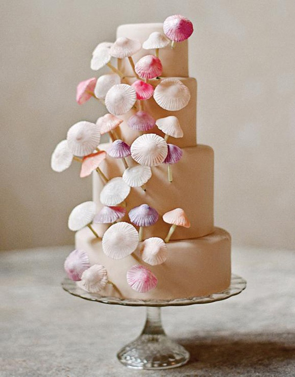 Mushroom-decorated cake