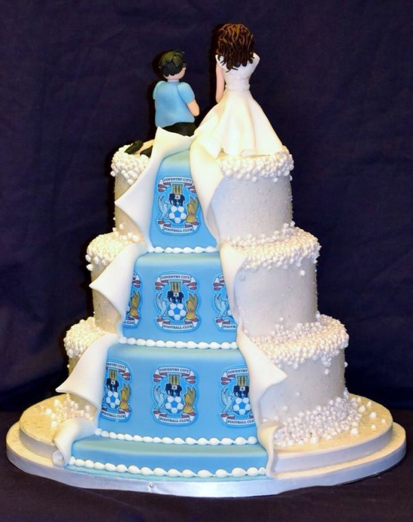 Soccer wedding cake