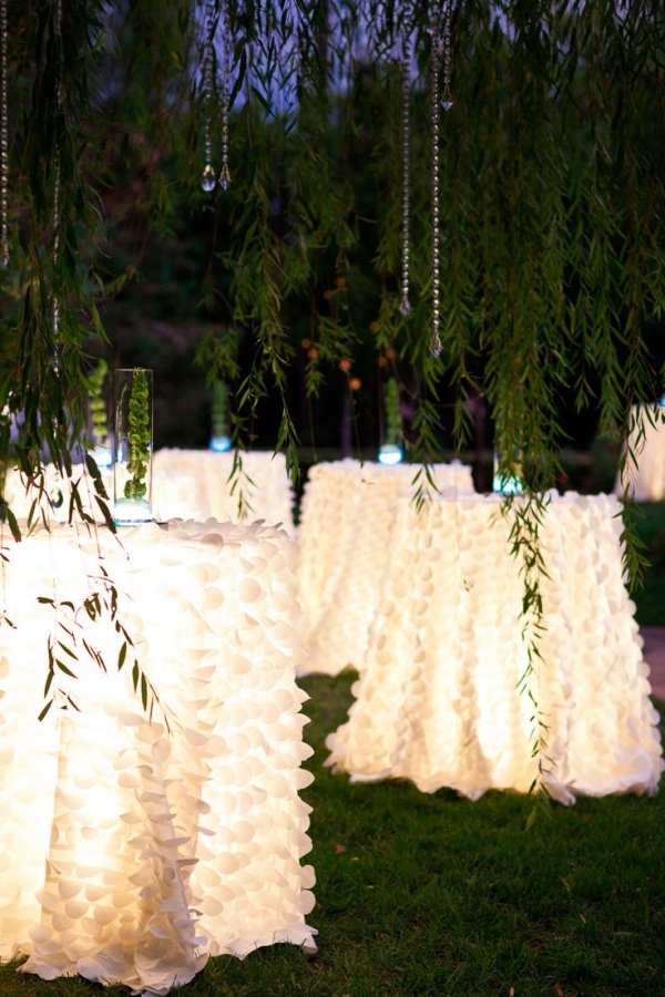 Wedding backlit tables